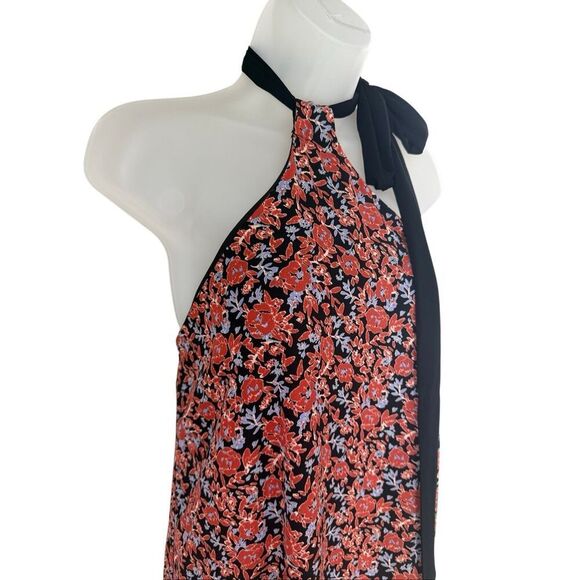 Lulus Floral Black Neck Tie Halter Maxi Dress - Picture 4 of 10